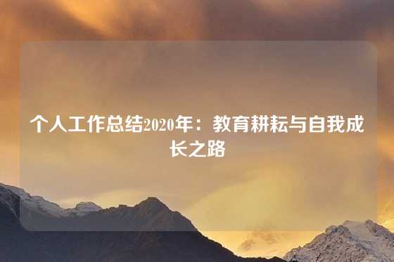 个人工作总结2020年:教育耕耘与自我成长之路