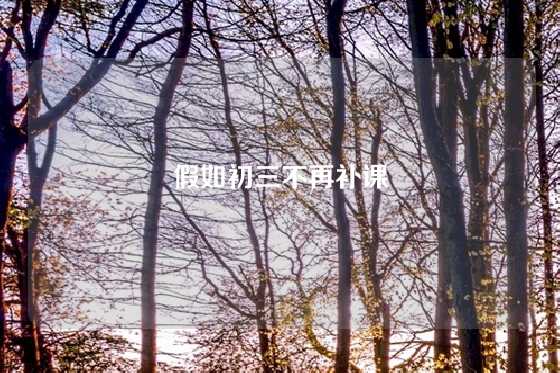 假如初三不再补课