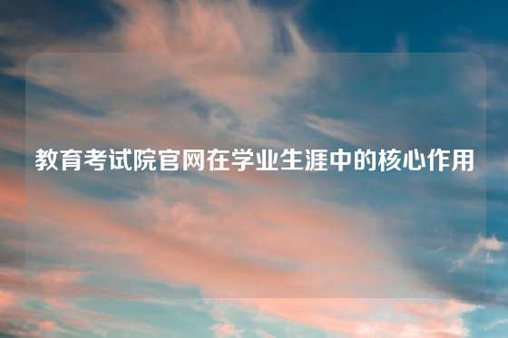 教育考试院官网在学业生涯中的核心作用