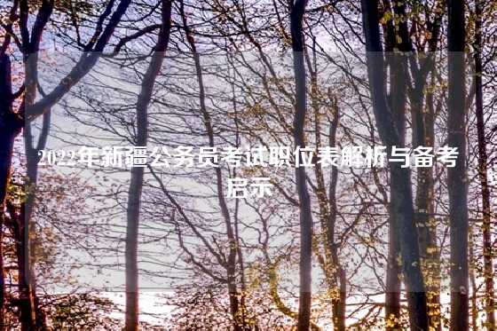 2022年新疆公务员考试职位表解析与备考启示