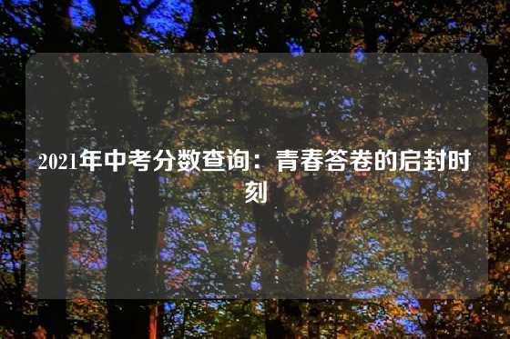 2021年中考分数查询:青春答卷的启封时刻
