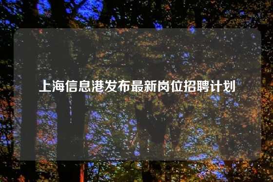 上海信息港发布最新岗位招聘计划