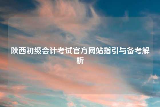 陕西初级会计考试官方网站指引与备考解析