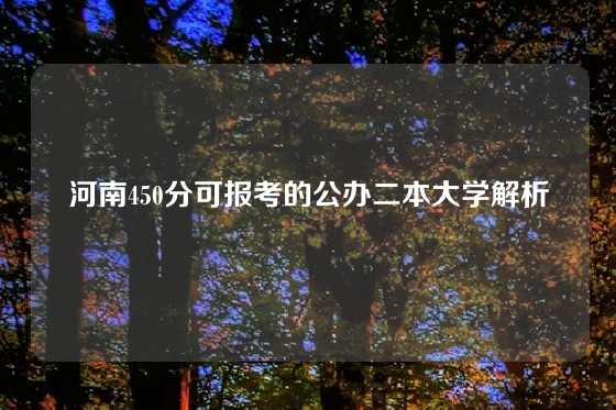 河南450分可报考的公办二本大学解析