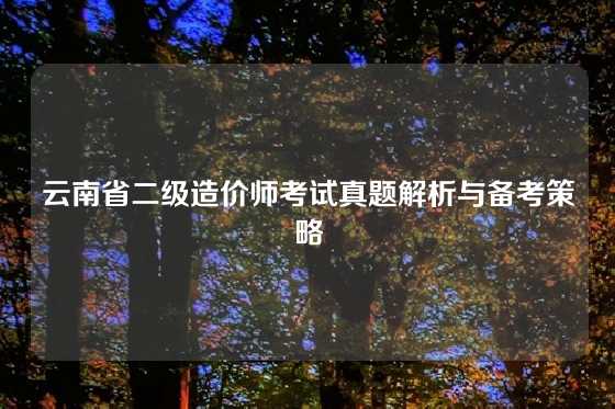 云南省二级造价师考试真题解析与备考策略