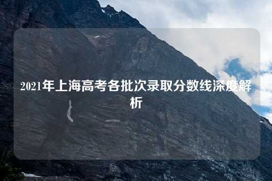2021年上海高考各批次录取分数线深度解析