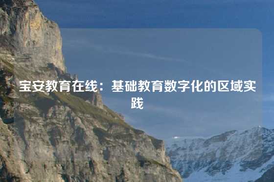 宝安教育在线：基础教育数字化的区域实践