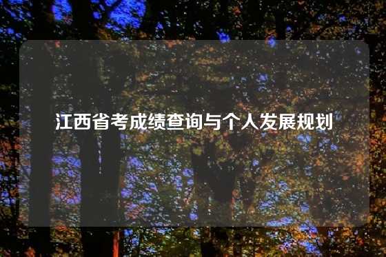 江西省考成绩查询与个人发展规划